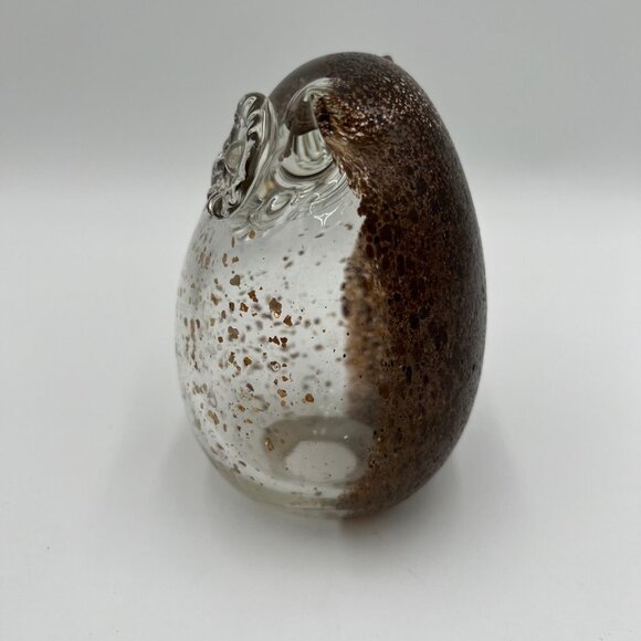 VINTAGE HAND-BLOWN gold flake glass owl art paper weight art collectable home de - Picture 5 of 13